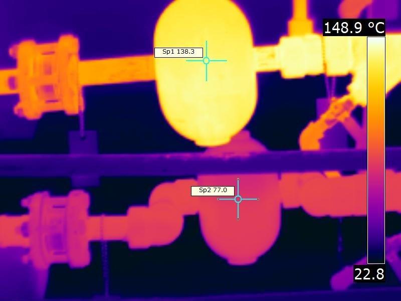 Infrared Sensing: Steam trap heating problem